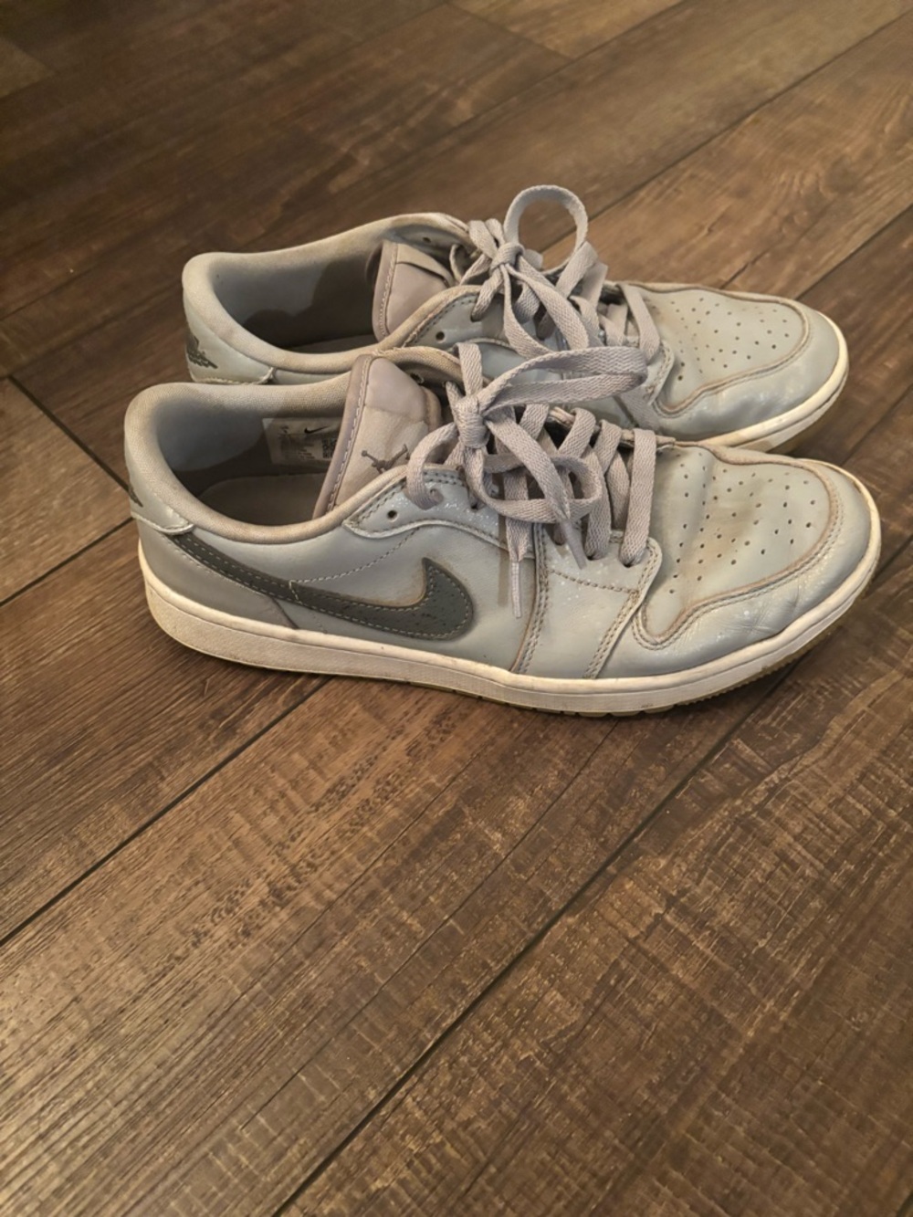 Nike Air Jordan 1 Golf Sneakers in Light Gray and Dark Gray Accents